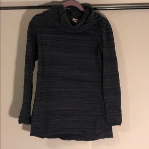 Navy Cowl Neck Pullover.